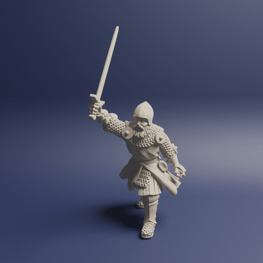 Medieval Scottish Knight with sword shield