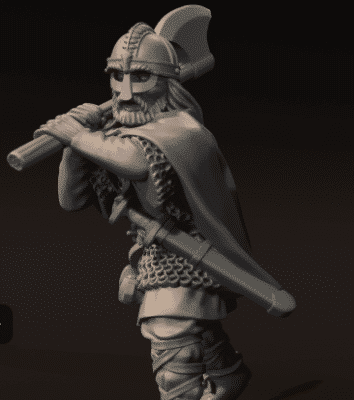 Vendel Era Warrior with Two Handed Axe v1