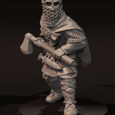 Vendel Era Warrior with Two Handed Axe v2