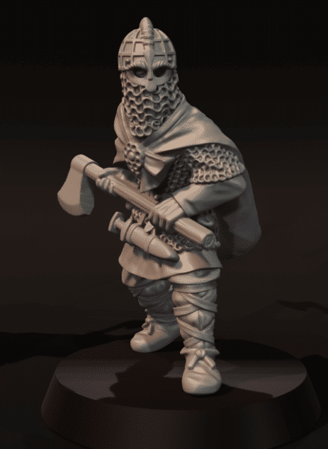 Vendel Era Warrior with Two Handed Axe v2