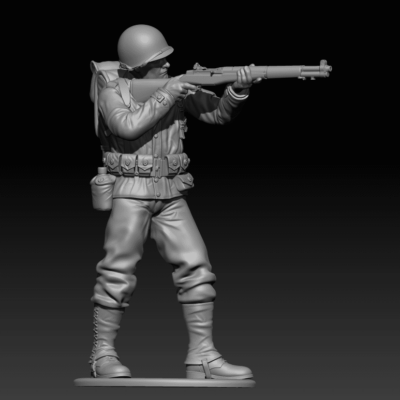 American GI soldier D-day standing shooting