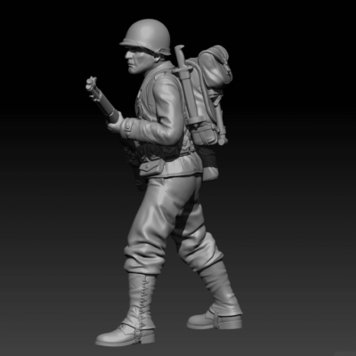 American GI soldier D-day advancing