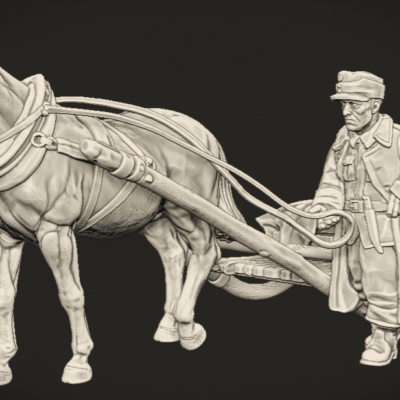 Finnish Winter War horse drawn sled set