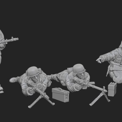 Early WW2 German Cavalry Recon Squad, Dismounted MG team set