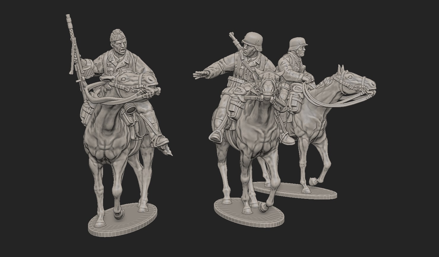 Early WW2 German Cavalry Recon Squad, MG team set