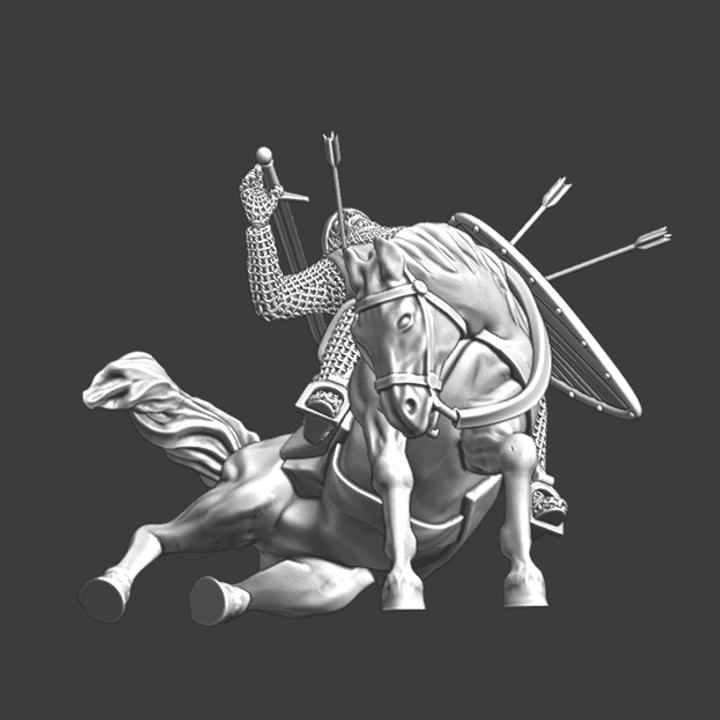 Medieval crusader knight downed by an arrow storm - NCM