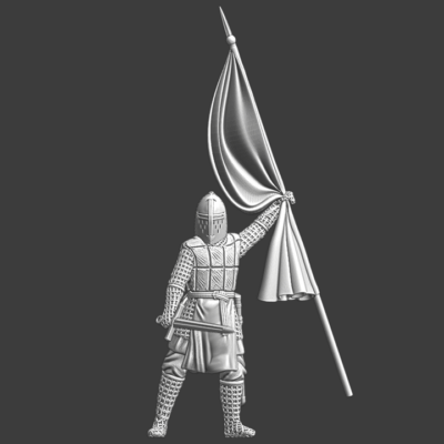 Medieval Hospitaller/Templar Knight with banner - NCM