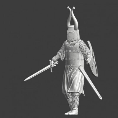 Medieval Teutonic Order Brother - crested helmet