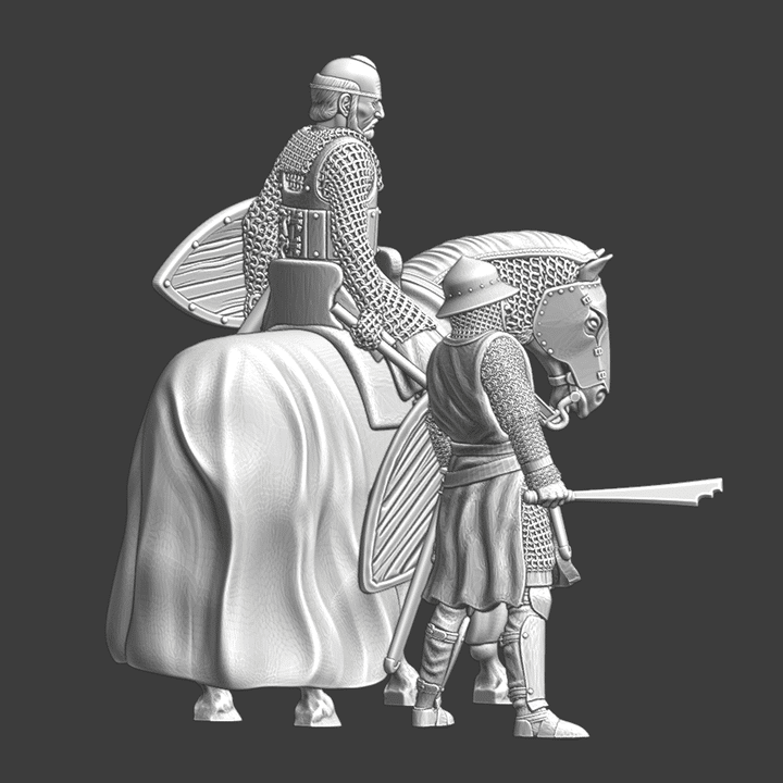 Medieval knight with eye patch and sergeant - NCM