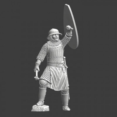 Medieval Infantryman celebrating - shield up