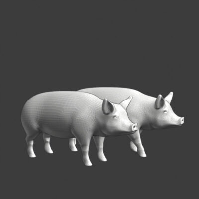 Two pigs for wargaming/diorama building