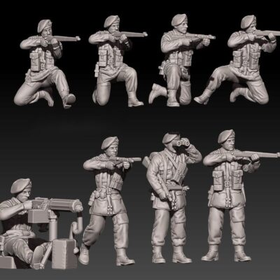 ww2 british paratroopers in berets set 1