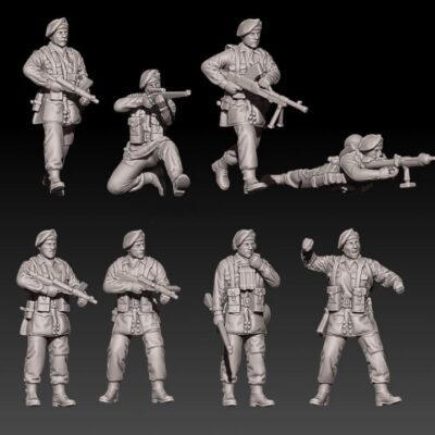 ww2 british paratroopers in berets set 2
