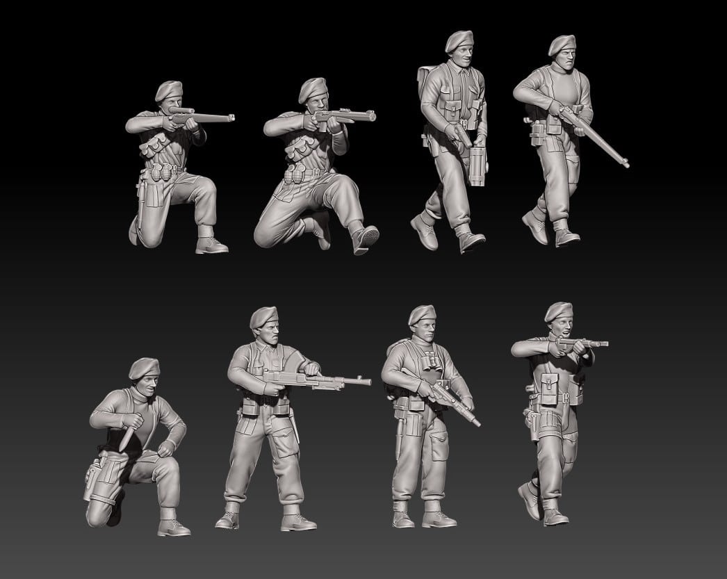 ww2 commandos in berets set 1