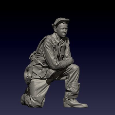 Crouching - USAAF Bomber Crew WW2