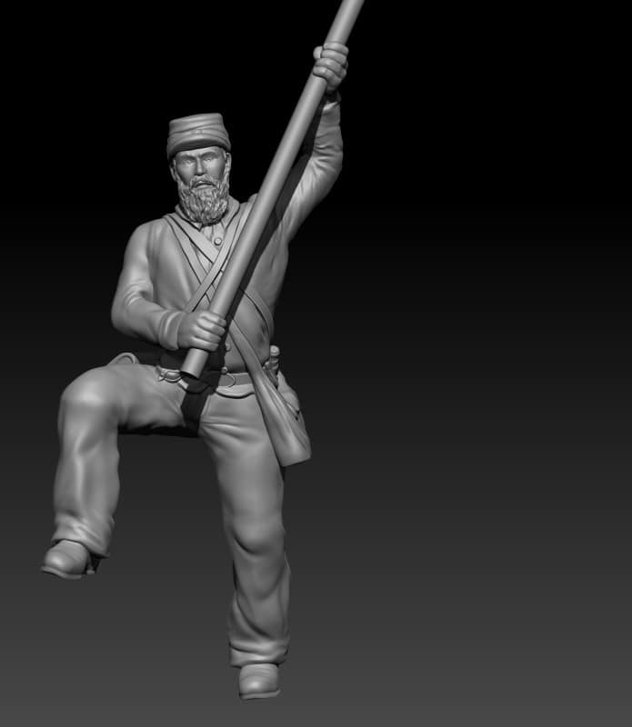 Color bearer on cannon SHORT KEPI beard