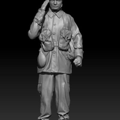 Swedish M59 soldier standing salute