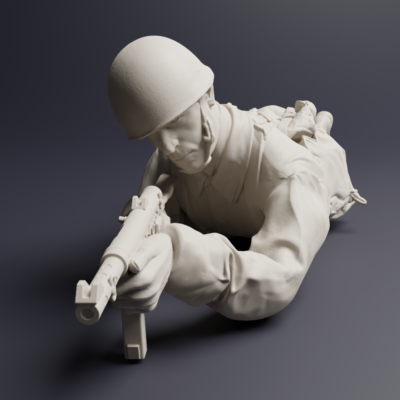 Swedish M59 soldier on ground aiming