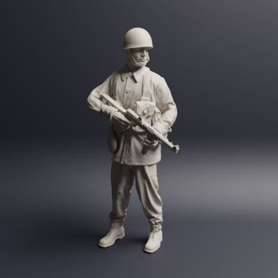 Swedish M59 soldier standing looking sharp