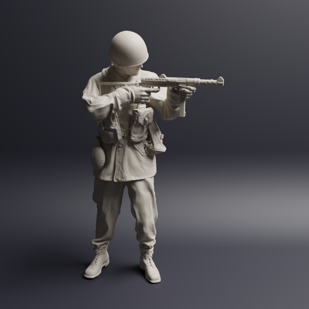 Swedish M59 soldier standing aiming