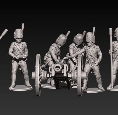 Napoleonic french foot artillery of the guard