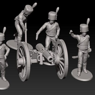 Napoleonic french horse artillery in kolpacks