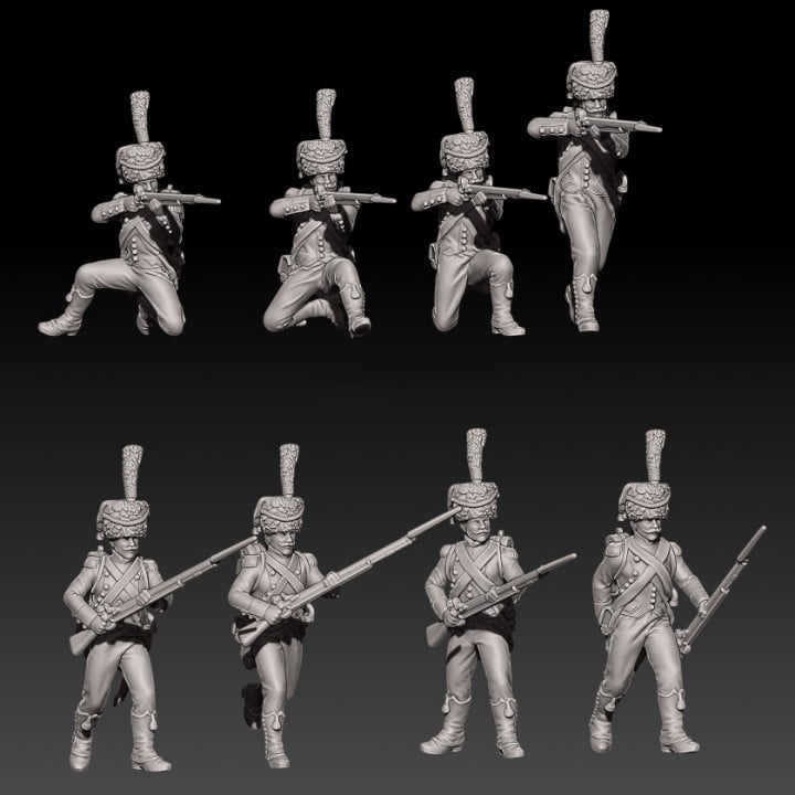 Napoleonic french voltigeurs with kolpacks set 1
