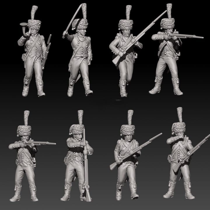 Napoleonic french voltigeurs with kolpacks set 2