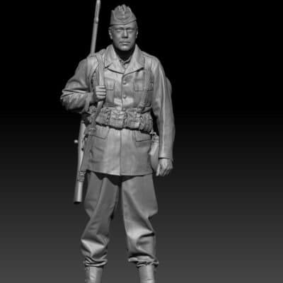 Swedish M39 soldier standing, cap