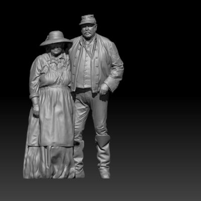 Civil war soldier and wife together