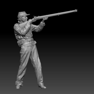 Civil war soldier fire salute, confederate