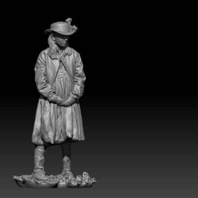 Girl standing worried