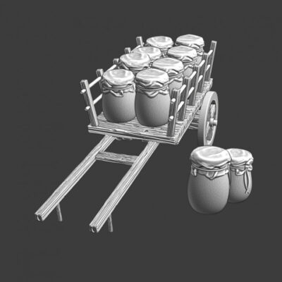 Medieval supply wagon - food and honey - NCM