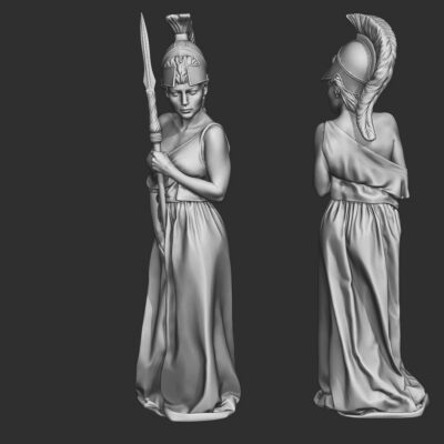 Athena war, handicraft, and wisdom and the patroness of Athens