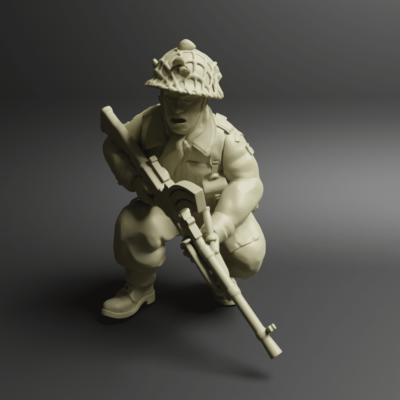 Canadian WW2 Bren Gunner Crouching