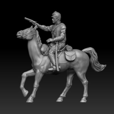 Cavalry soldier firing pistol