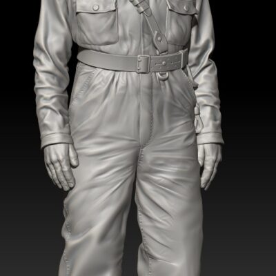 Swedish Tank Soldier standing in Elliot cap no cloth, year 1922