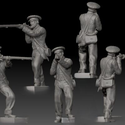 New Orleans Grey soldier aiming standing foot high