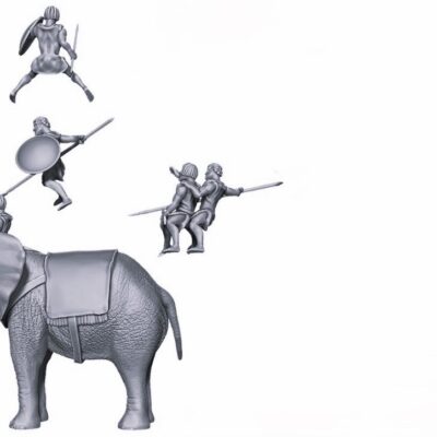 Numidian Elephant with mahout v1 and crew