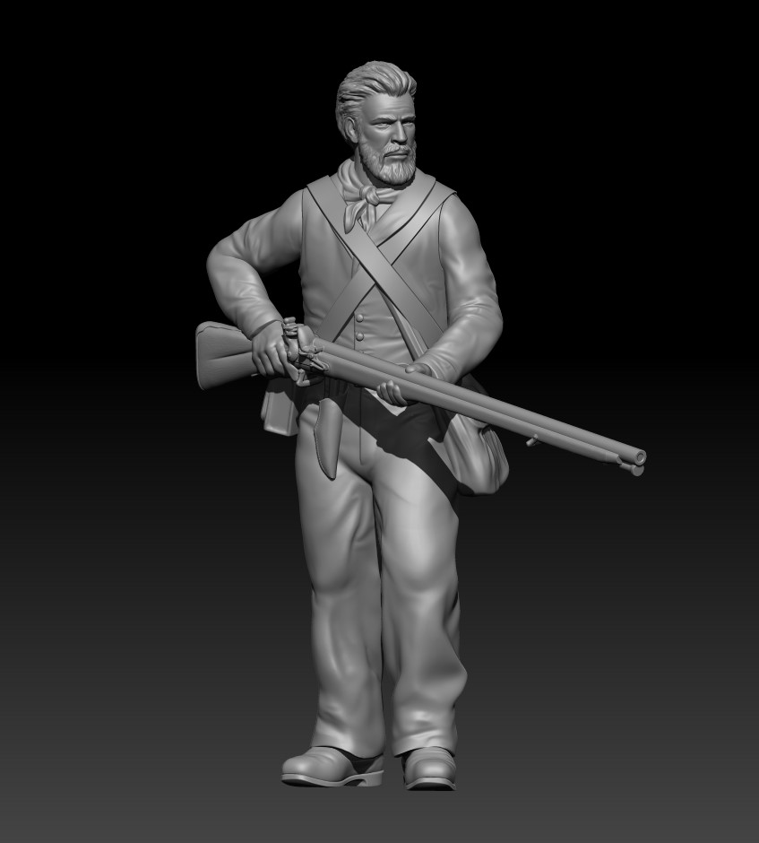 Alamo Volunteer standing ready with musket - Image 2