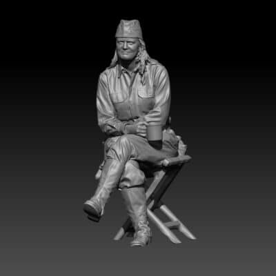 WW2 US 5th Ranger sitting resting with coffee