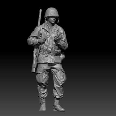 WW2 US 5th Ranger eating an apple