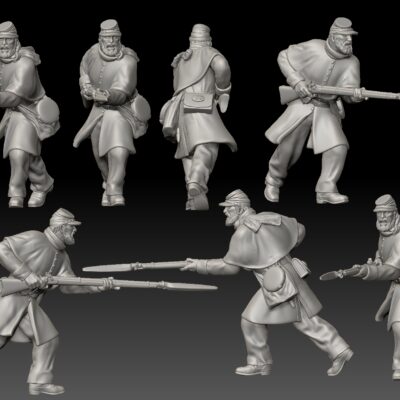 Winter Union Infantry soldier charging