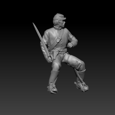 Cavalry NCO (Officer) sword on shoulder, looking left