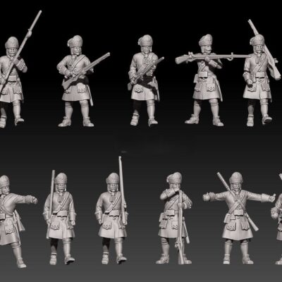 Russian grenadiers GNW in bearskin hat and plug bayonet set 2