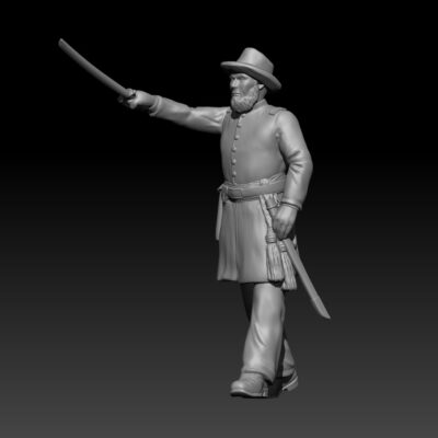 Union Officer walking with sword, left foot first