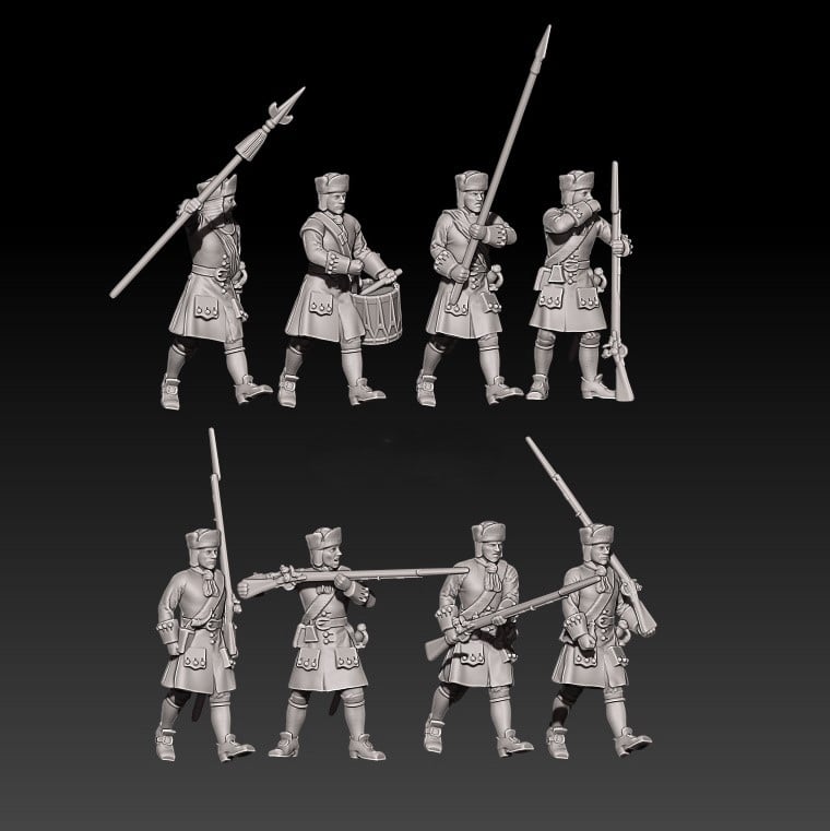 Tsardom of Russia infantry Great Northern War in karpus and socket bayonet set 1