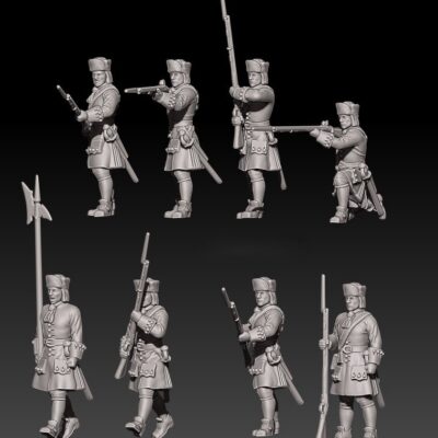 russian infantry Great Northern War in karpus and socket bayonet set 2