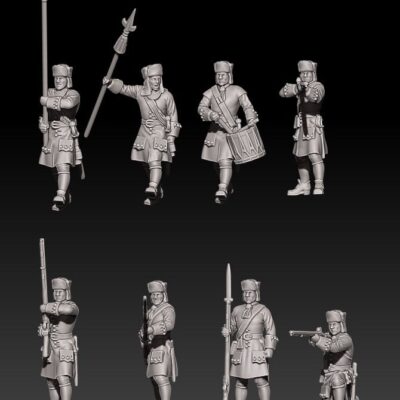 russian infantry Great Northern War in pokalem and plug bayonet set 1