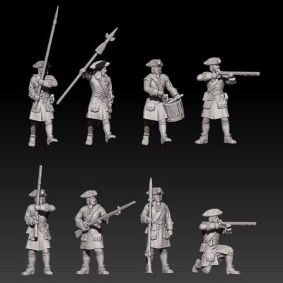 Tsardom of Russia infantry Great Northern War in tricorne and plug bayonet set 1